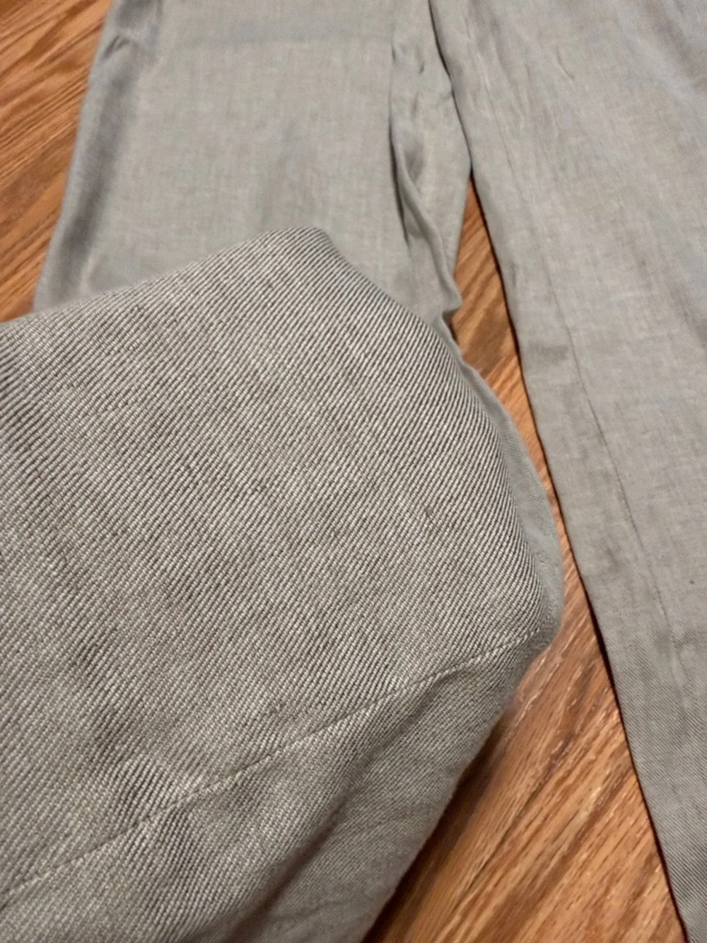 Banana Republic Light Gray linen cotton blend Wide-Leg Pleated trouser Pants 6